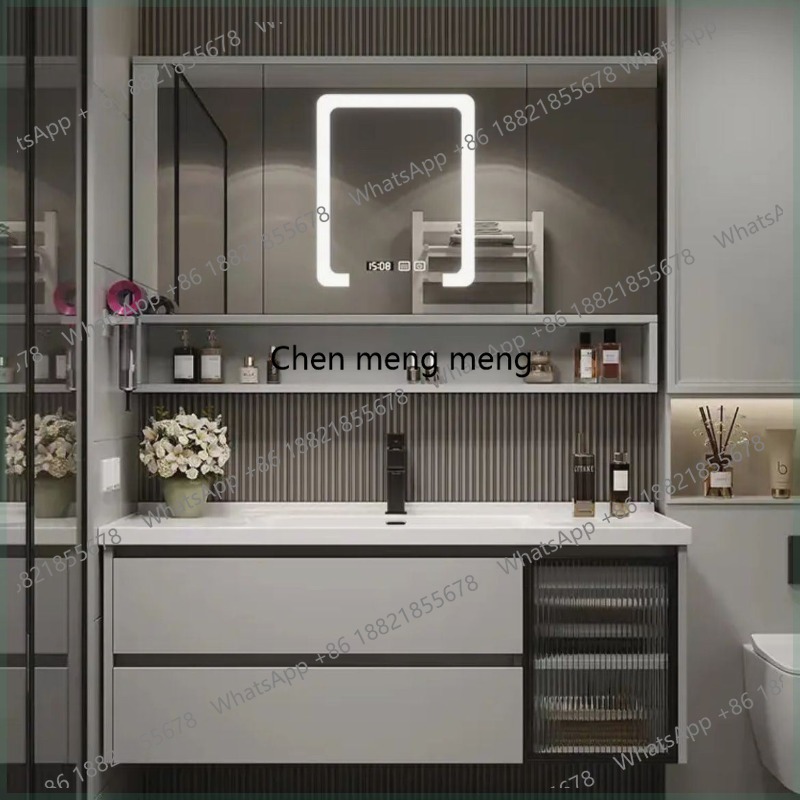 خزانة تخزين للحمام مع مرآة ومل - مراجعة Home Bathroom Vanity Combo وسعره